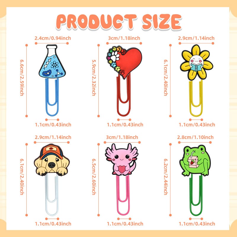 Pabucle 30 PCS Random Paper Clips Metal Paperclip Large Size Paper Clip Cute Bookmark Colorful Office Supplies Bookmark Clamp Desk Accessories Stationery Gifts - Image 4
