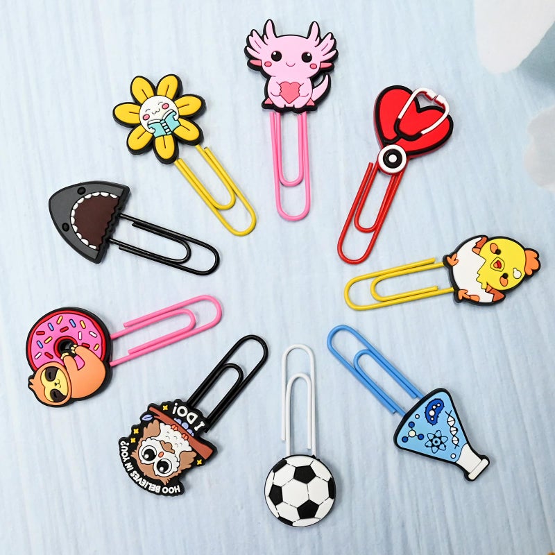 Pabucle 30 PCS Random Paper Clips Metal Paperclip Large Size Paper Clip Cute Bookmark Colorful Office Supplies Bookmark Clamp Desk Accessories Stationery Gifts - Image 5