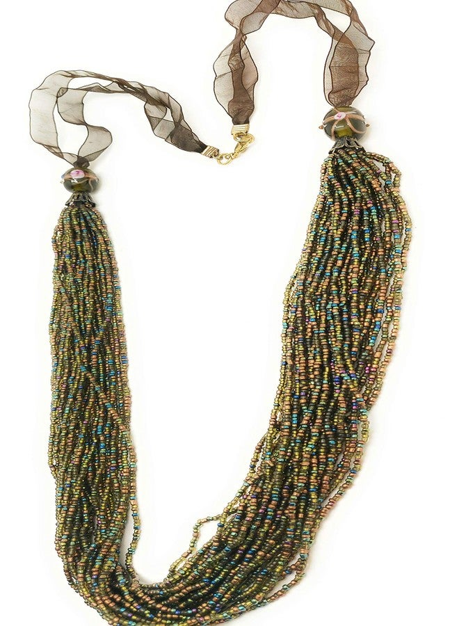 دي سي أيه قلادة نسائية من الزجاج المتعدد باللون الرمادي اللافندر من DCA (4479) (نحاس زيتوني) - Image 2