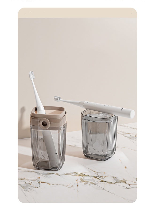 Travel Toothbrush Case, 2 in 1 Dustproof Toothbrush Cover and Rinse Cup, Large Capacity Toothbrush Cup, Portable Storage Container for Business, Camping, School, Trip - Image 5