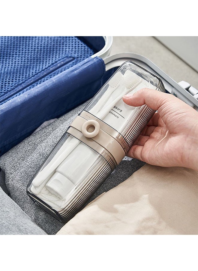 Travel Toothbrush Case, 2 in 1 Dustproof Toothbrush Cover and Rinse Cup, Large Capacity Toothbrush Cup, Portable Storage Container for Business, Camping, School, Trip - Image 1