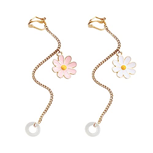 VIOKKO 2Pcs Anti-Lost Earring for Airpods Wireless Earphone Holder Daisy Flower Strap Earrings Holder Earhooks for Women - Image 1
