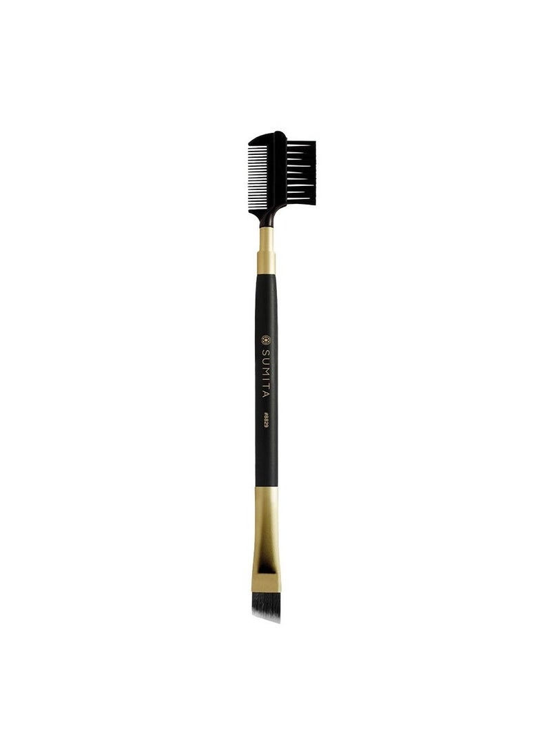 SUMITA Sumita Multi Task Facial Brush Dual-Ended Makeup Tool for Precision Grooming Eyebrow Shaping and Eyelash Combing Model 8829 