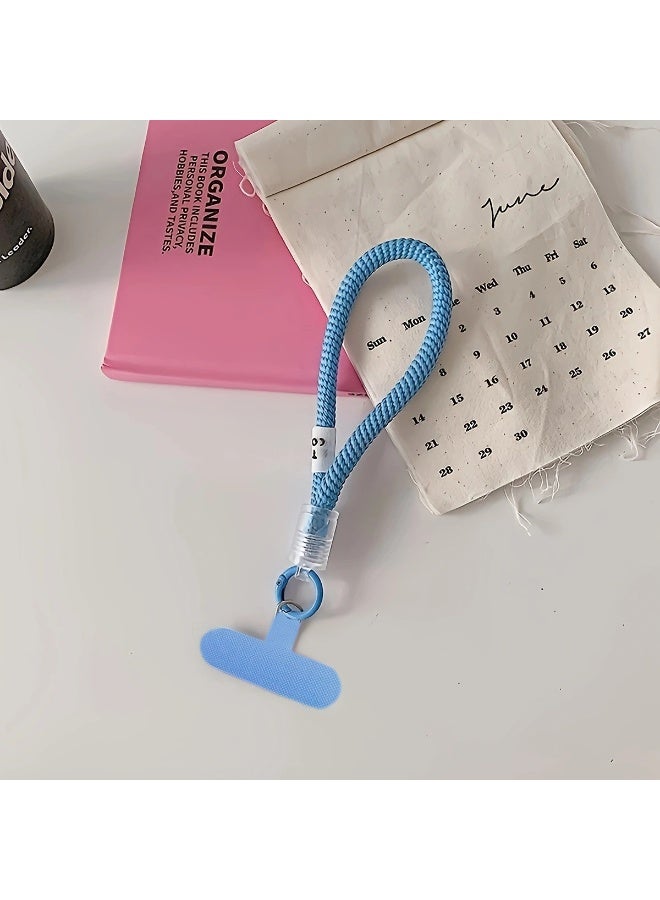 NIBEMINENT Phone Charm/ Chain Strap for Women Girls,Simple Thickening Cell Phone Case Lanyard Wrist Strap，Blue - Image 1