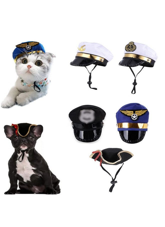 Soochat - Soochat Pet Pilot Captain Cap Dog Aviator Hat Cat Puppy Costume Hat for Halloween Costume Accessories Photo Props - Image 1