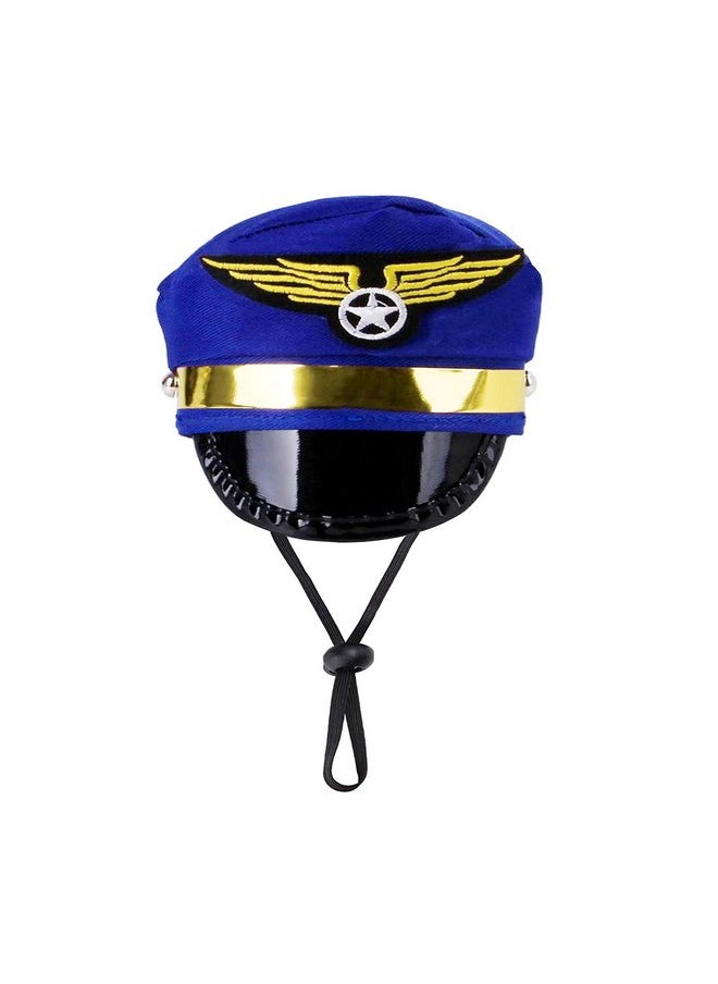 Soochat - Soochat Pet Pilot Captain Cap Dog Aviator Hat Cat Puppy Costume Hat for Halloween Costume Accessories Photo Props - Image 1