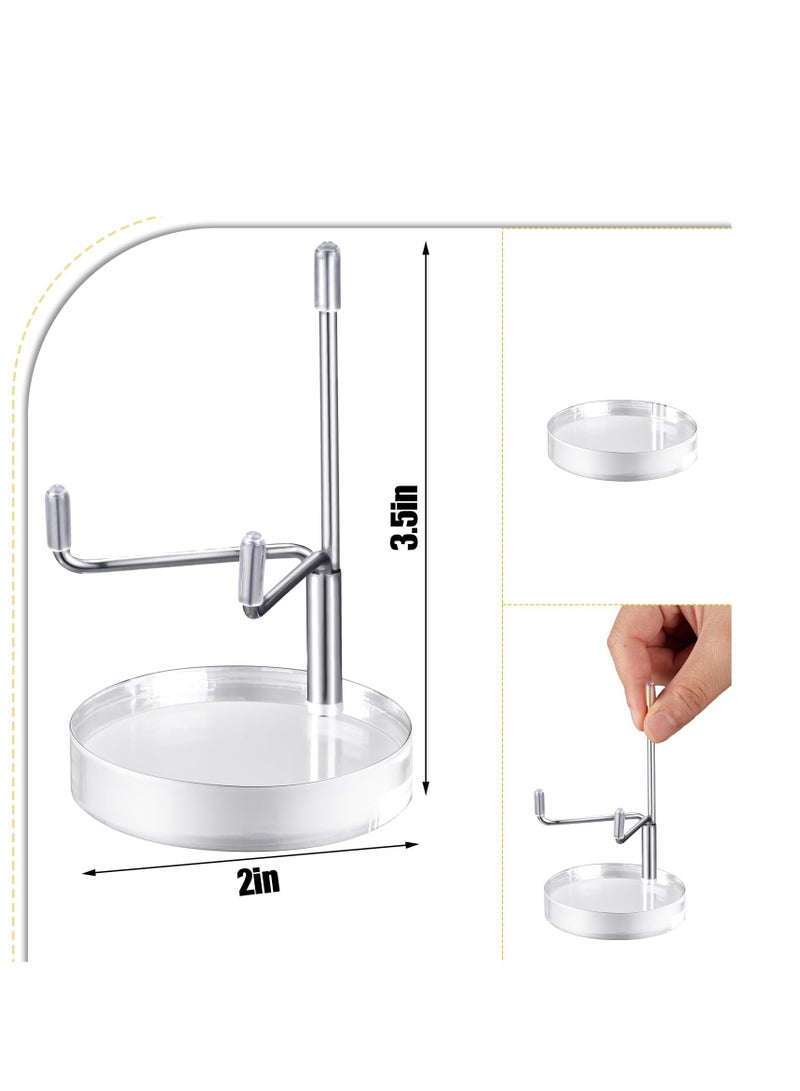 SOLARAE Adjustable Metal Arms Display Stand Easel, 4 Pcs Crystal Display Stand, Clear Display Easel Stands Pedestal, with Acrylic Base, Small Collectibles Display Stands for Mineral Agate Collectibles - Image 2