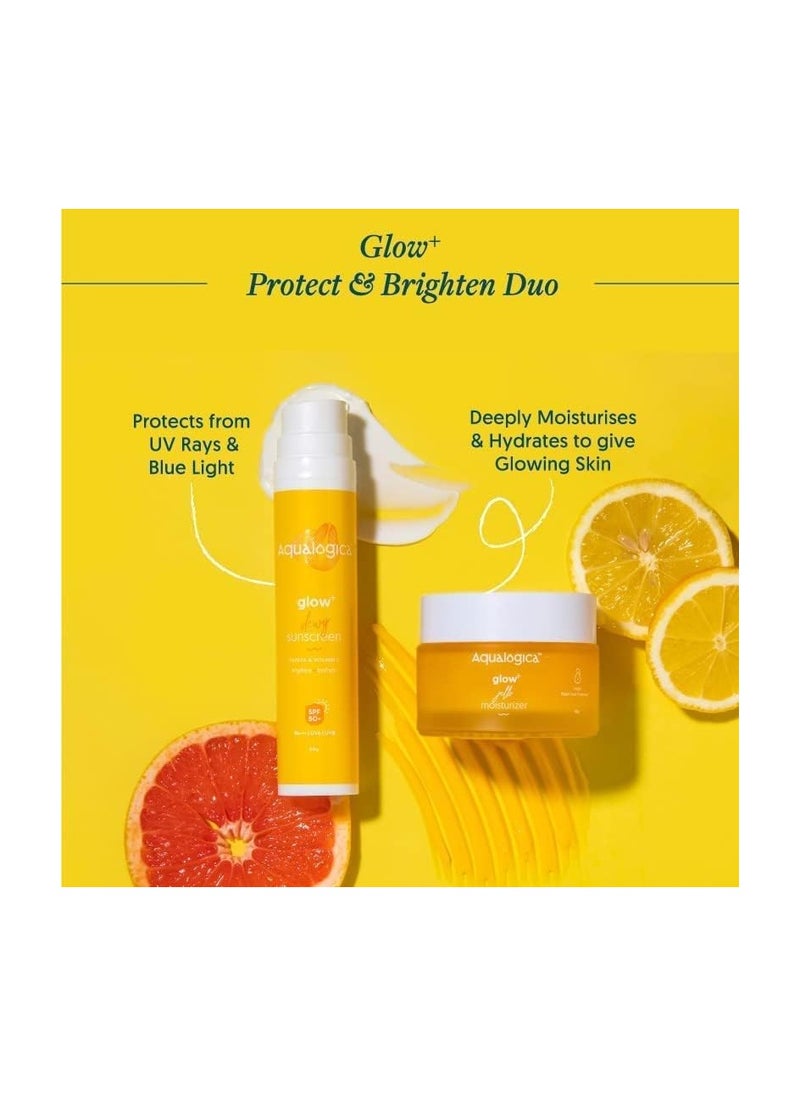 Aqualogica Aqualogica Protect & Brighten Duo Sunscreen (50g) | Gel Moisturiser (50g)  - Image 2