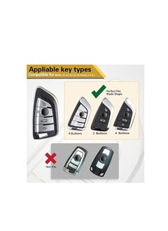 OUYoo OUYoo Key Fob Cover Case, Keychain, Metal Shell Cover Compatible for BMW 2 3 5 7 Series X1 X2 X3 X5 X6 X7 X5m Z4 M3 M5 M6 G05 G20 G30 G31 G80 F10 F15 Series Premium TPU all-inclusive key case with key chain.  - Image 2