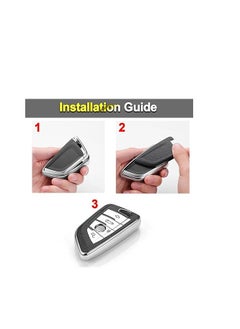 OUYoo OUYoo Key Fob Cover Case, Keychain, Metal Shell Cover Compatible for BMW 2 3 5 7 Series X1 X2 X3 X5 X6 X7 X5m Z4 M3 M5 M6 G05 G20 G30 G31 G80 F10 F15 Series Premium TPU all-inclusive key case with key chain.  - Image 5