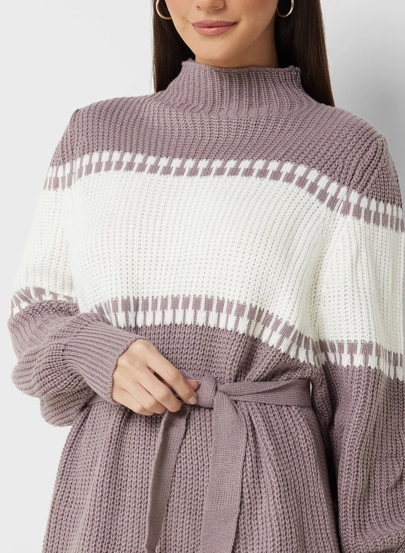 Ginger High Neck Sweater Dress
