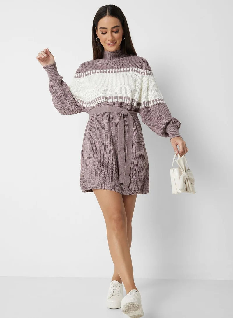 Ginger High Neck Sweater Dress