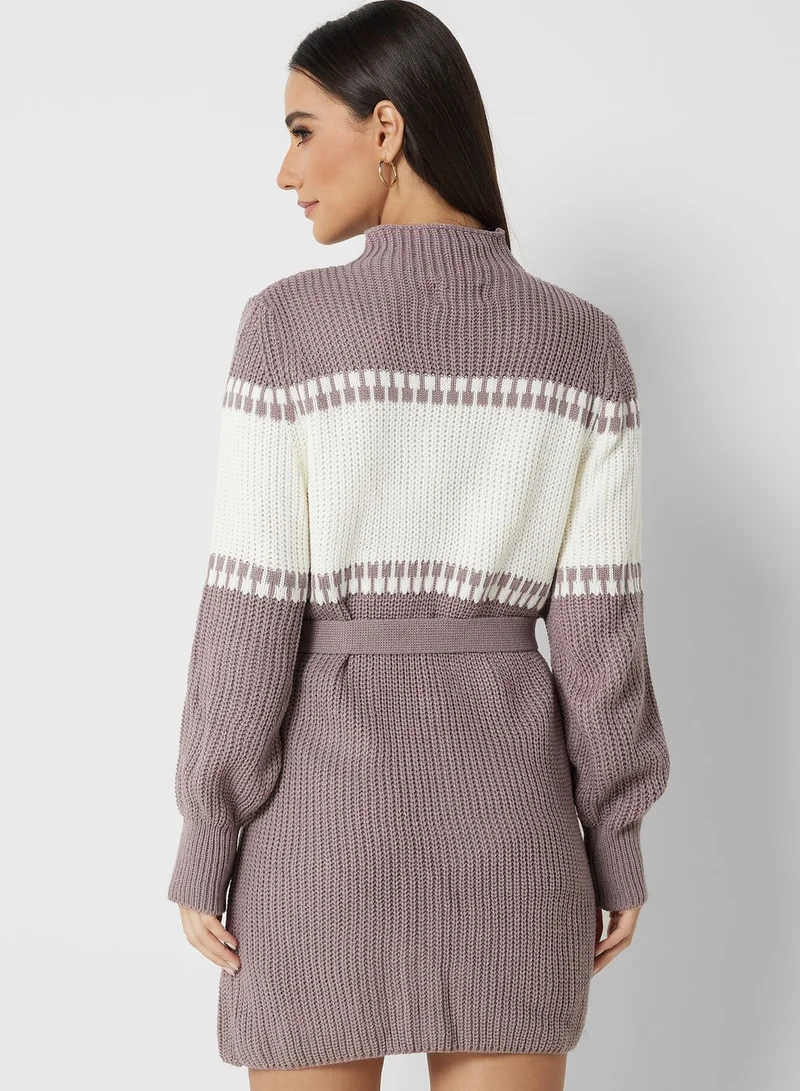 Ginger High Neck Sweater Dress