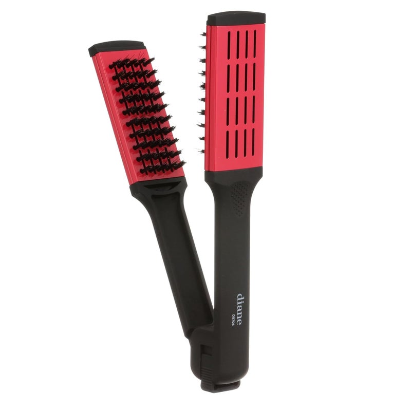 Diane Ceramic Straightening Brush with Nylon Bristles for Smoothing and Styling Thick Coarse Hair, Double-Sided Hair Straightener Brush, 2-in-1 Smoothing Hair Brush, Gently Removes Tangles - Image 1