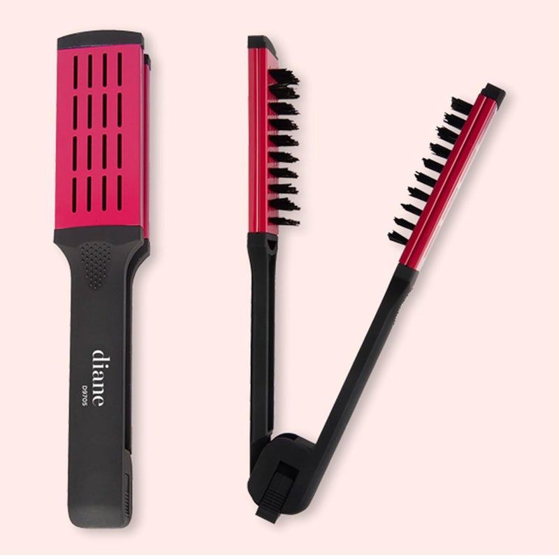 Diane Ceramic Straightening Brush with Nylon Bristles for Smoothing and Styling Thick Coarse Hair, Double-Sided Hair Straightener Brush, 2-in-1 Smoothing Hair Brush, Gently Removes Tangles - Image 5