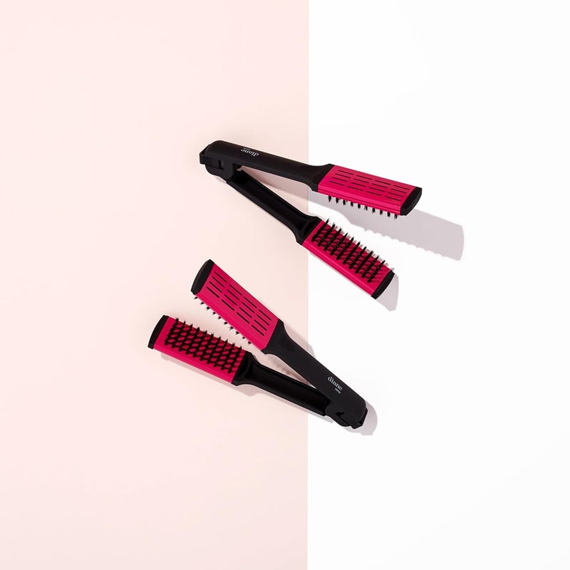 Diane Ceramic Straightening Brush with Nylon Bristles for Smoothing and Styling Thick Coarse Hair, Double-Sided Hair Straightener Brush, 2-in-1 Smoothing Hair Brush, Gently Removes Tangles - Image 4