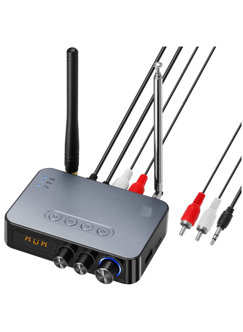 Bluetooth Audio Adapter Transmitter Receiver - Bluetooth 5.1 Receiver for Wired Speakers or Home Music Streaming Stereo System for Receiver Wireless Audio Adapter with Low Latency RCA AUX 3.5mm - Image 1