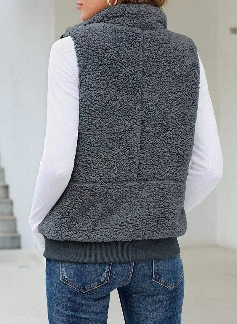 Loquat Autumn Winter Ladies Fashion Warm Wool Vest - Image 3
