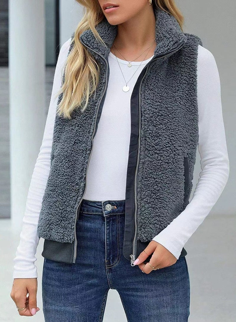 Loquat Autumn Winter Ladies Fashion Warm Wool Vest - Image 2
