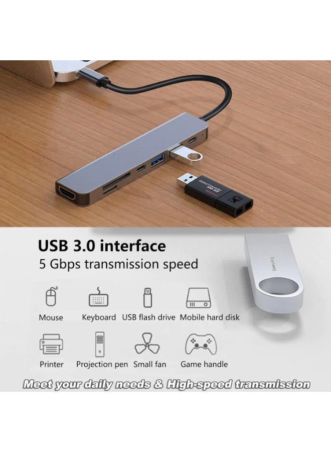 JOHN PAULS 7-in-1 USB C Hub Adapter with 4K HDMI 60Hz, Dual USB 3.0 Ports, PD 100W Fast Charging, SD/TF Card Reader, Multiport Connector Type C Dock Compatible with MacBook, Laptop, Tablet & Smartphones - Image 5