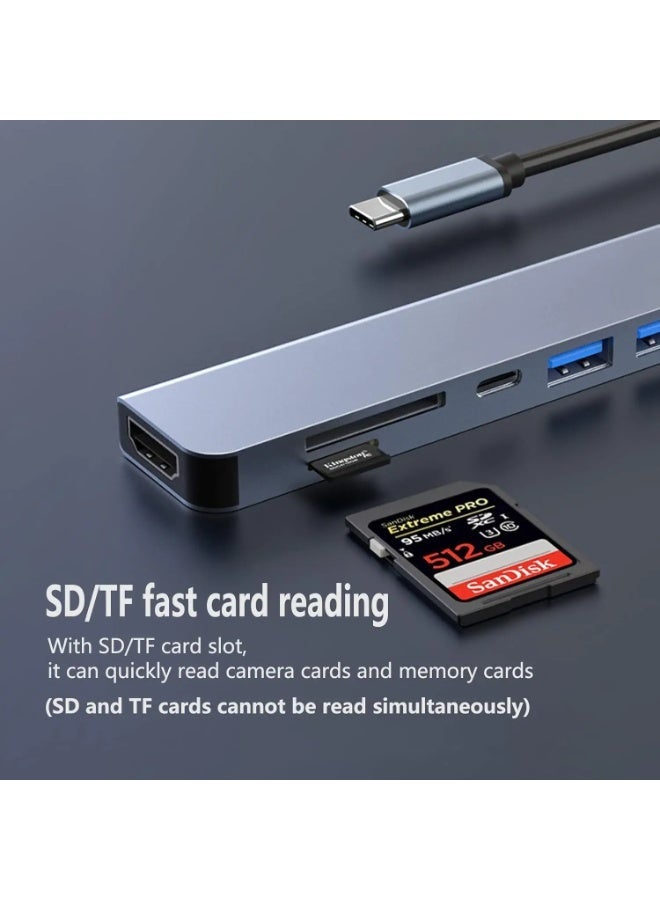 JOHN PAULS 7-in-1 USB C Hub Adapter with 4K HDMI 60Hz, Dual USB 3.0 Ports, PD 100W Fast Charging, SD/TF Card Reader, Multiport Connector Type C Dock Compatible with MacBook, Laptop, Tablet & Smartphones - Image 4
