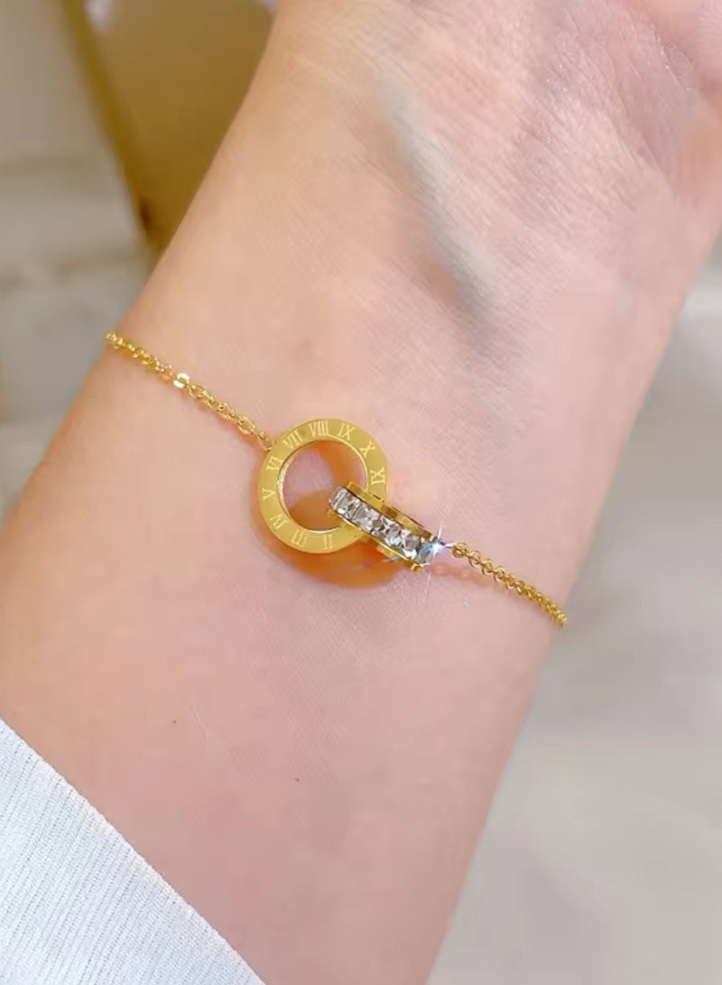 Equal Elegant & High Quality Stainless Steel Gold Plated Bracelet Bangle For Women - Image 1