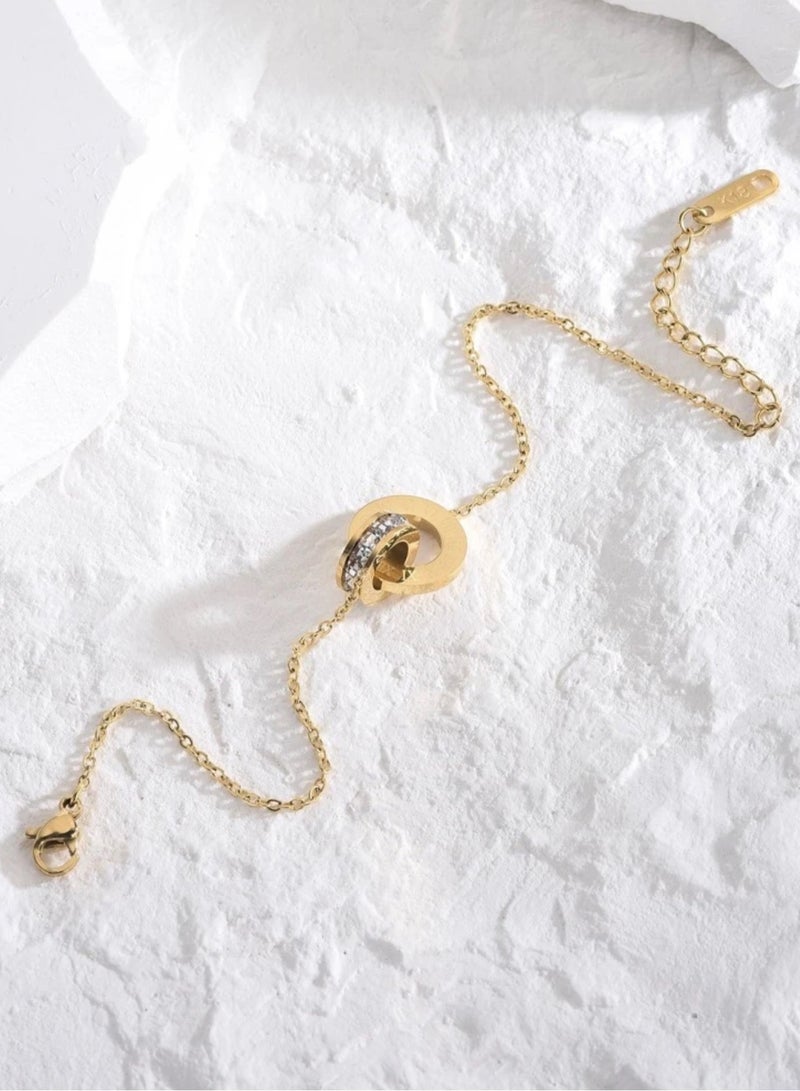 Equal Elegant & High Quality Stainless Steel Gold Plated Bracelet Bangle For Women - Image 2