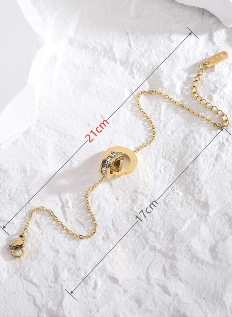 Equal Elegant & High Quality Stainless Steel Gold Plated Bracelet Bangle For Women - Image 4