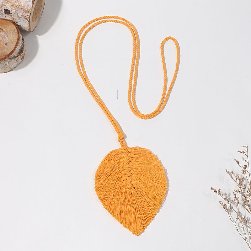 Bohemian Woven Curtain Tiebacks - Simple Tassel Leaf Wood Bead Decorative Curtain Accessories
