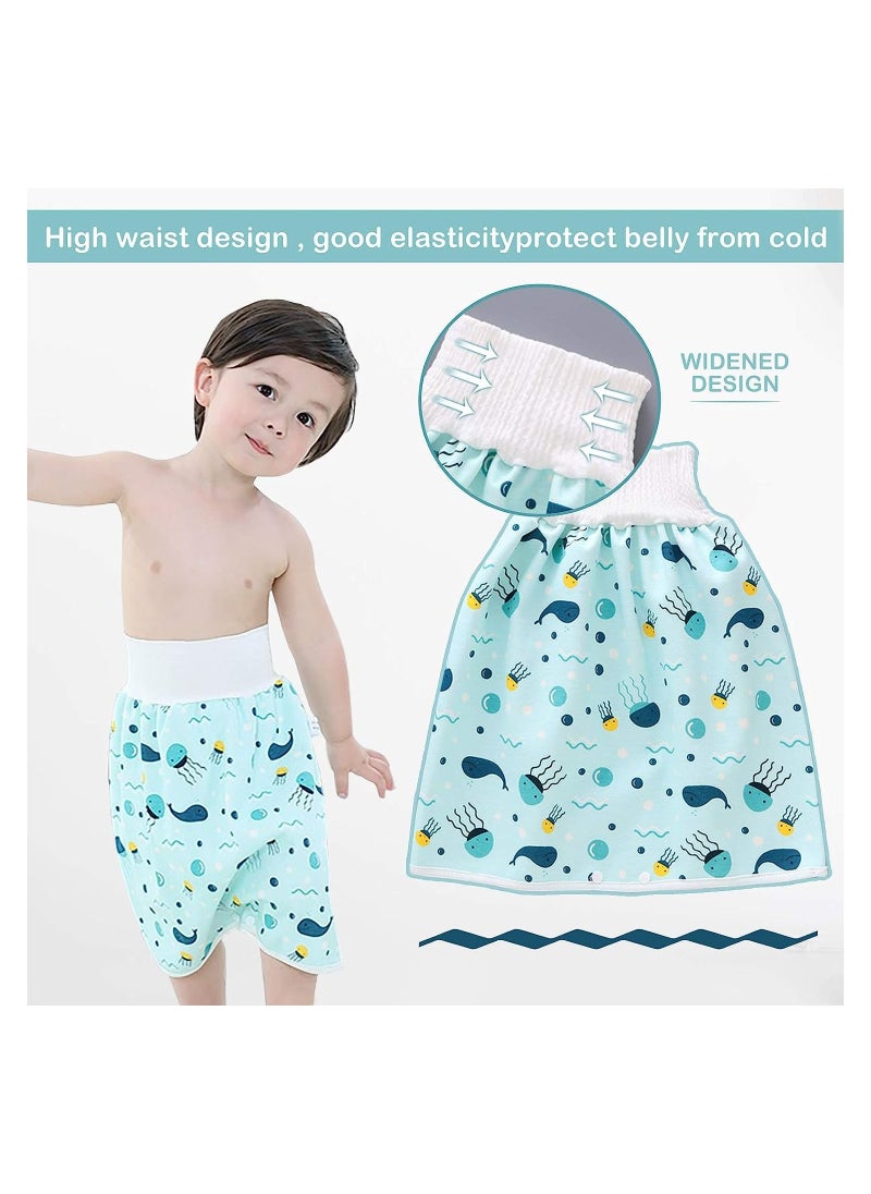 KASTWAVE - Baby Diaper Skirt, Anti Bed-wetting Cotton Bed Clothes, Baby Boy Girl Night Time Potty Training Waterproof Baby Nappy Skirt, 2Pcs (M) - Image 1