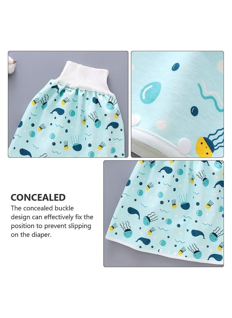 KASTWAVE - Baby Diaper Skirt, Anti Bed-wetting Cotton Bed Clothes, Baby Boy Girl Night Time Potty Training Waterproof Baby Nappy Skirt, 2Pcs (M) - Image 1
