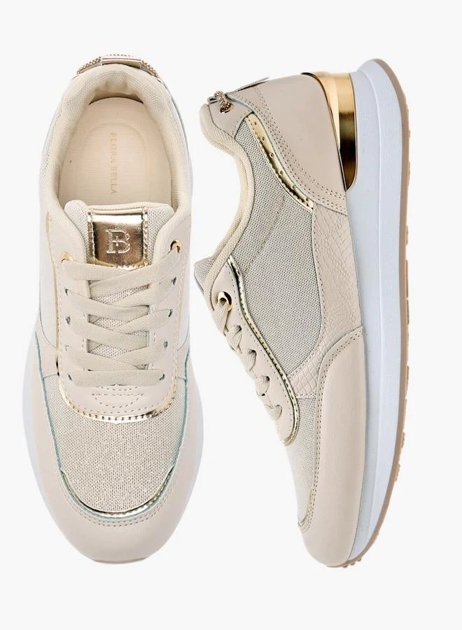 Flora Bella By Shoexpress Women Panelled Sneakers with Lace-Up Closure