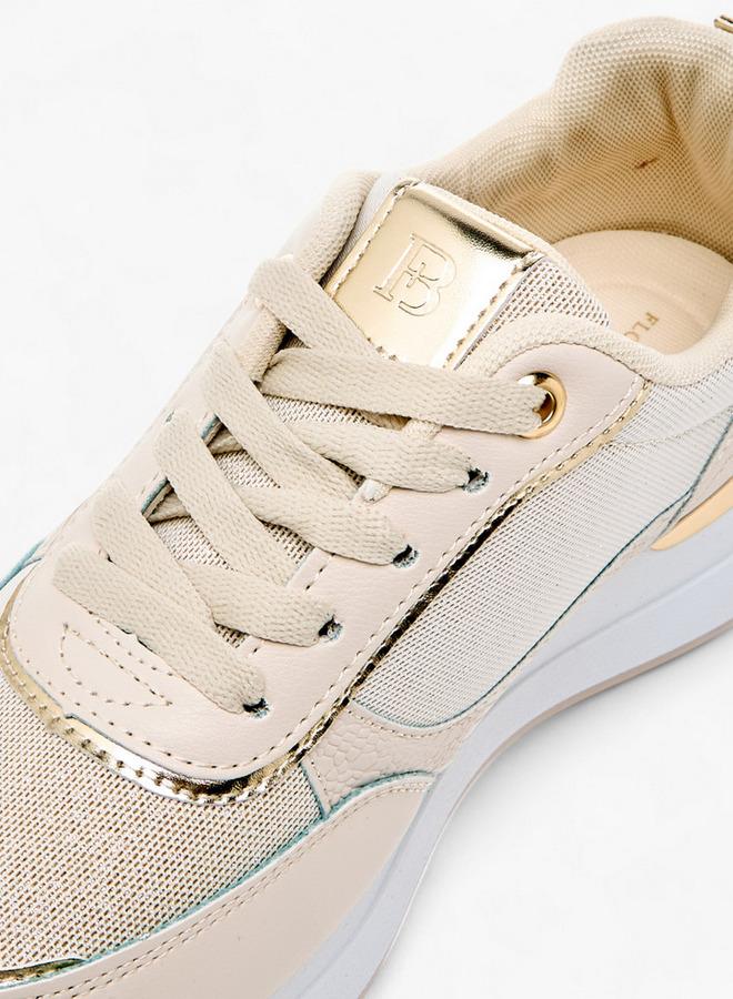 Flora Bella By Shoexpress Women Panelled Sneakers with Lace-Up Closure - Image 4