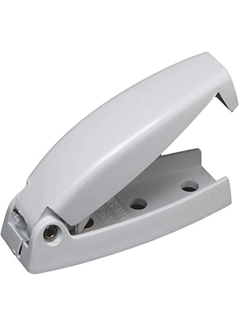 RV Designer E211, Plastic Rounded Baggage Door Catch, White, 2 Per Pack, Compartment Hardware