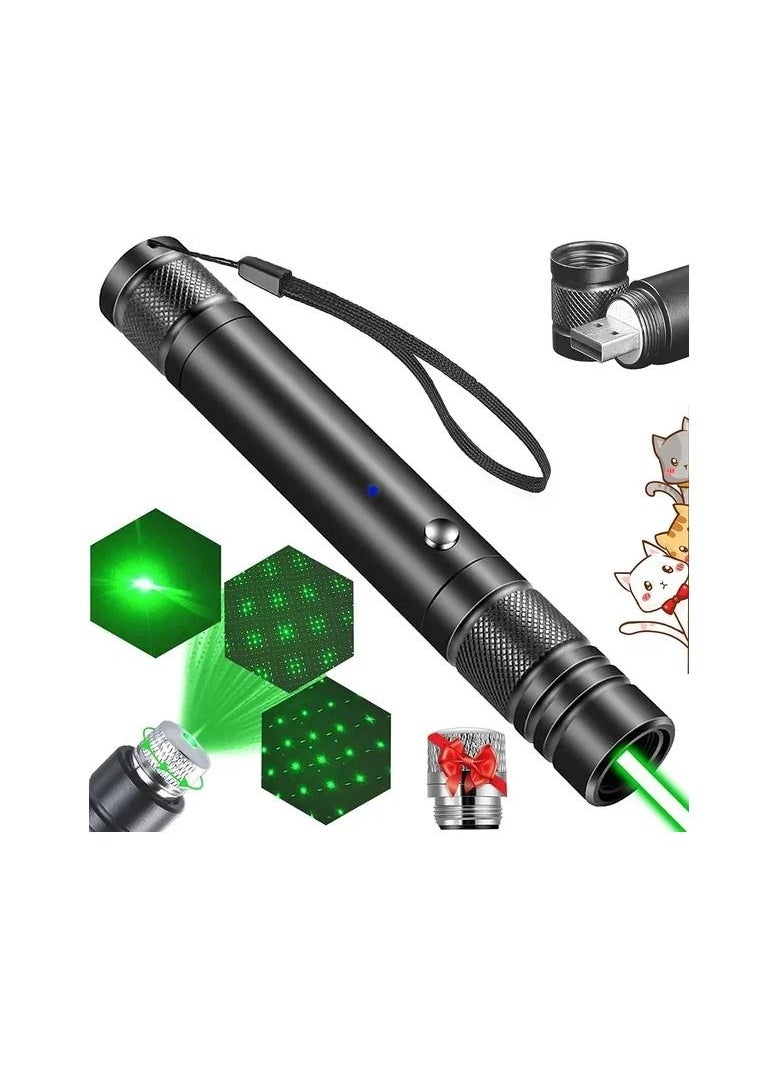 Generic - 1-Piece High Power Long Range Powerful Laser Pointer,Flashlight Green Pointer Pen Rechargeable USB High Power Laser Pointer for Teaching Outdoor Hunting - Image 1