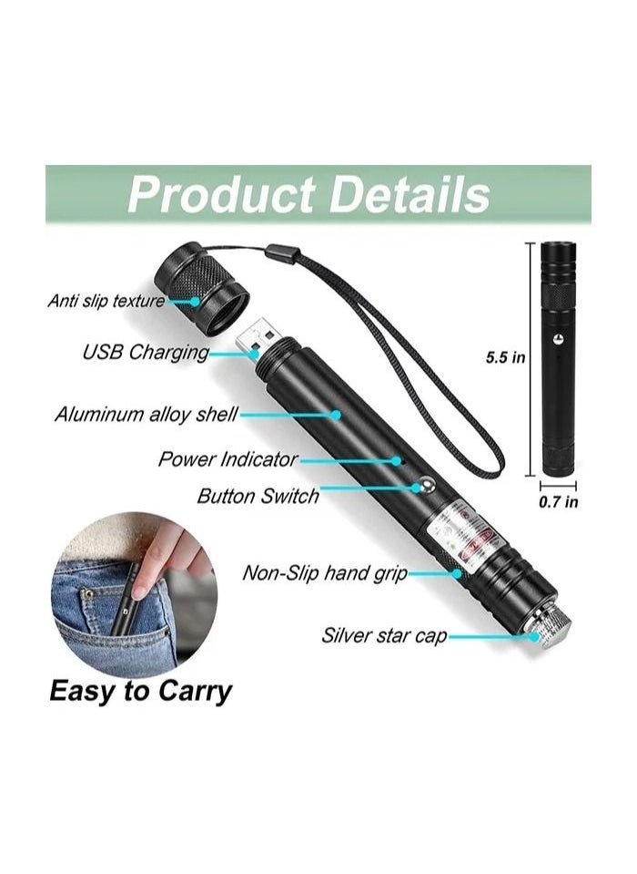 Generic - 1-Piece High Power Long Range Powerful Laser Pointer,Flashlight Green Pointer Pen Rechargeable USB High Power Laser Pointer for Teaching Outdoor Hunting - Image 1