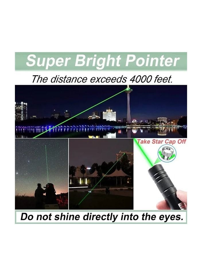 Generic - 1-Piece High Power Long Range Powerful Laser Pointer,Flashlight Green Pointer Pen Rechargeable USB High Power Laser Pointer for Teaching Outdoor Hunting - Image 1
