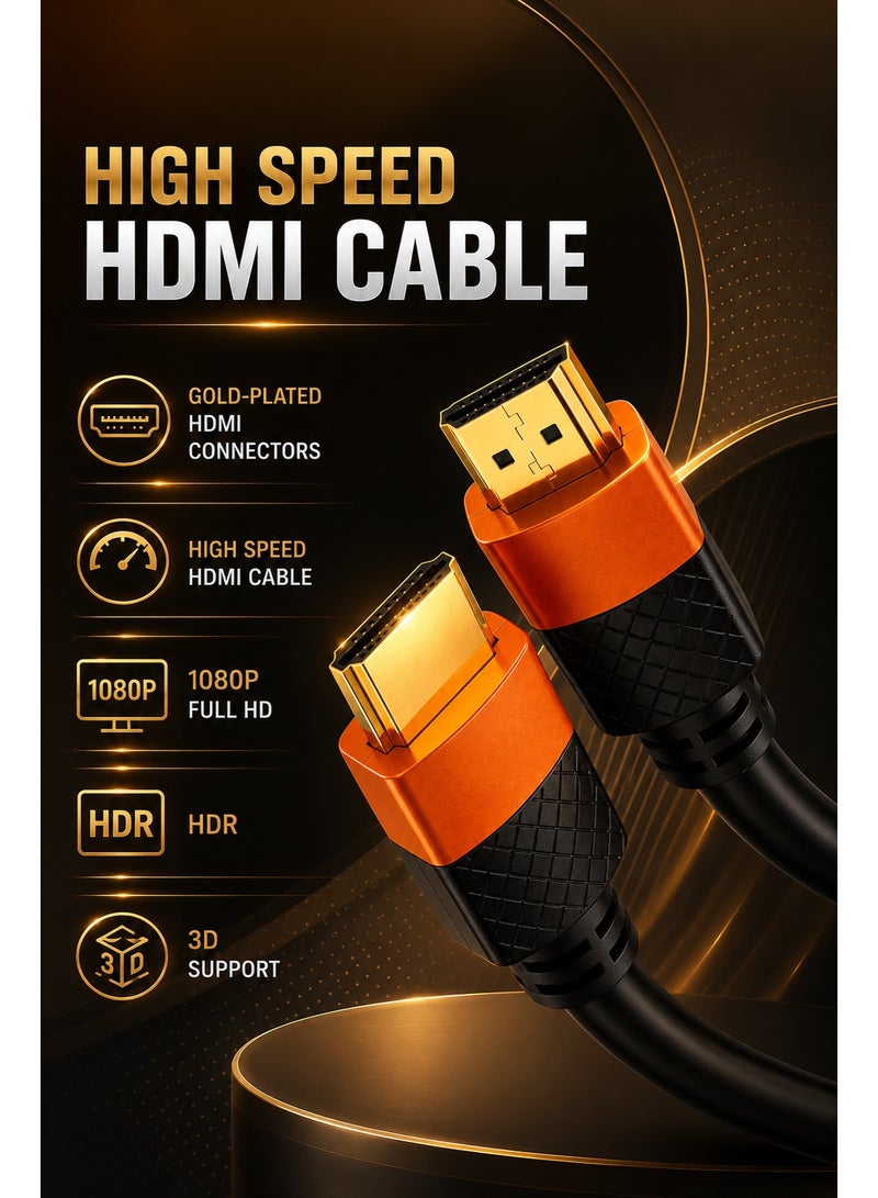 تي بي بردج كابل HDMI عالي السرعة – كابل متين وشديد التحمل (سُمك 8 مم) يدعم دقة 1080P ومعدل تحديث 60 هرتز وتقنيات HDR وHDCP و3D؛ مخصص لأجهزة التلفاز والشاشات وأجهزة الألعاب وأجهزة الكمبيوتر المحمولة. - Image 4