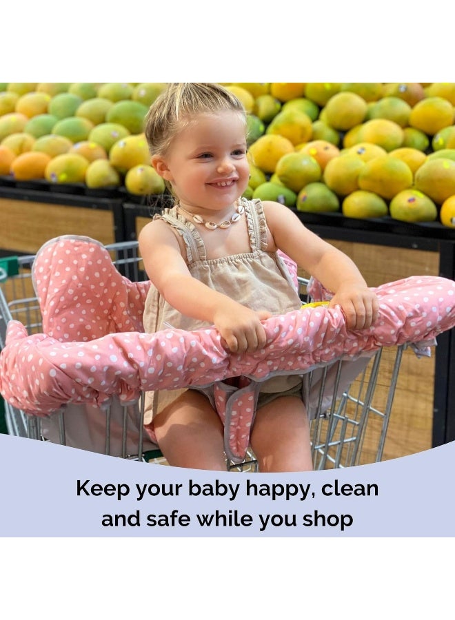 Suessie Shopping Cart Cover and High Chair Cover, Pink Dots - Image 2