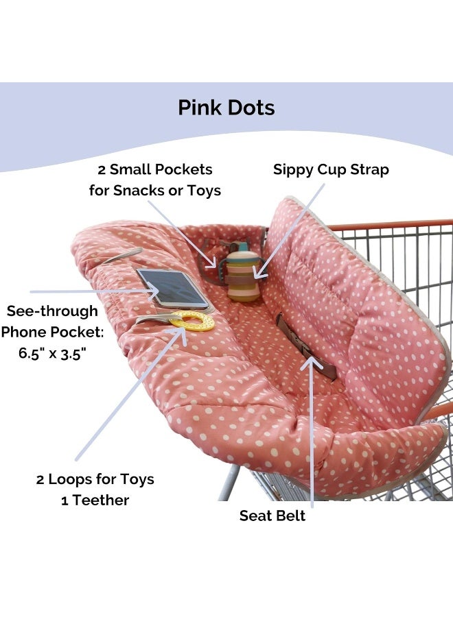 Suessie Shopping Cart Cover and High Chair Cover, Pink Dots - Image 3