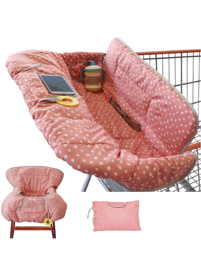 Suessie Shopping Cart Cover and High Chair Cover, Pink Dots - Image 1