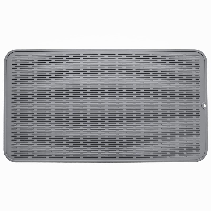 MicoYang Silicone Dish Drying Mat for Multiple UsageEasy cleanEcofriendlyHeatresistant Silicone Mat for Kitchen Counter or SinkRefrigerator or Drawer Liner Grey 4XL 32 inches x 18 inches