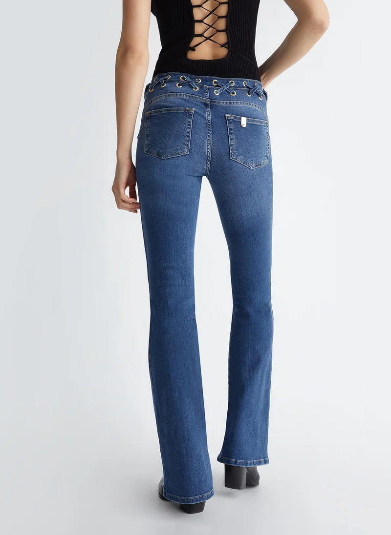 ليو جو بنطال جينز بقصة واسعة