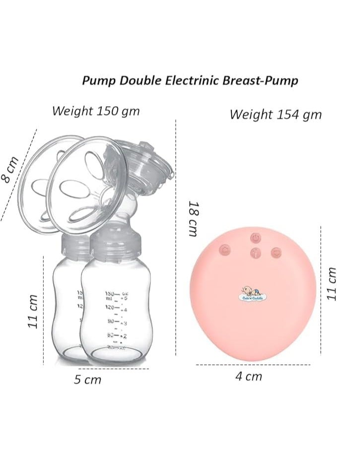 لطف وحضن حصائر تغيير الأطفال كيوت آند كادل – عبوة 240 قطعة (60×90 سم، وردي)، ناعمة، مقاومة للماء وذات امتصاص فائق، مع مضخة حليب كهربائية مزدوجة، بدون استخدام اليدين، قابلة للارتداء، هادئة، قابلة لإعادة الشحن مع شاشة LED ووحدة تخزين. - Image 2