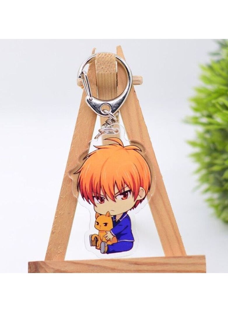 Fruits Basket Keychain Cute Double Sided Key Chain Pendant Acrylic Anime Accessories Cartoon Keyring