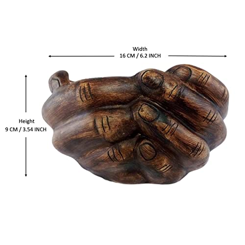 Lasaki Hand Antique Hand-Shaped Flower Pot for Indoor & Outdoor Plants | Decorative Balcony, Garden & Office Succulent Pot | Unique Designer Gamla Plant Holder (19.5cm X 16cm X 10cm) - Image 2