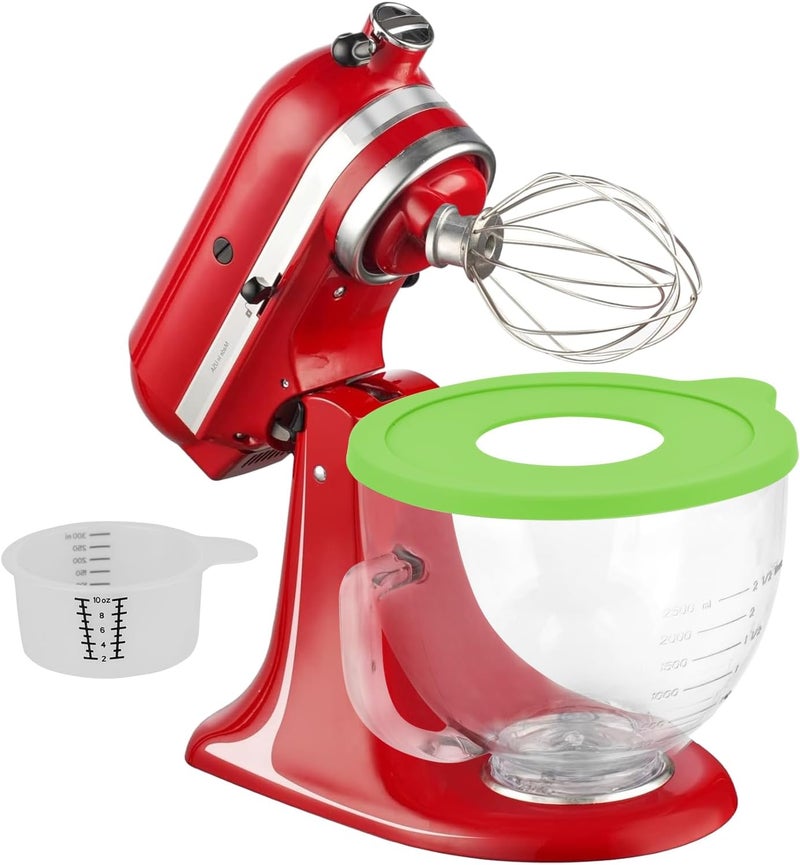 Kitwanda Glass Bowl Compatible With KITCHENAID 4.5/5 QT Tilt-Head Stand Mixer,with Lid Measurement Markings,Allows Placing it in the Microwave and Refrigeratr - Image 2