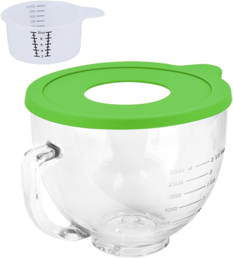 Kitwanda Glass Bowl Compatible With KITCHENAID 4.5/5 QT Tilt-Head Stand Mixer,with Lid Measurement Markings,Allows Placing it in the Microwave and Refrigeratr - Image 1