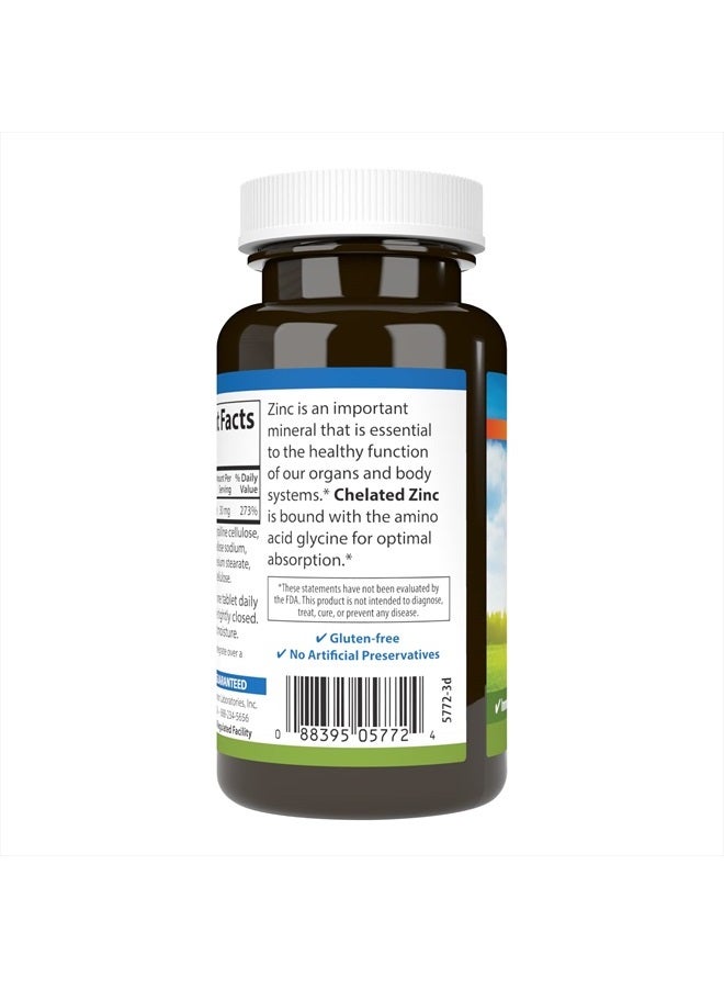 Carlson Chelated Zinc, 30 mg, Chelated Zinc Supplement, Zinc Glycinate Chelate, Superior Absorption, Immune Support & Enzyme Function, Zinc Tablets, Antioxidant, 250 Tablets - Image 3
