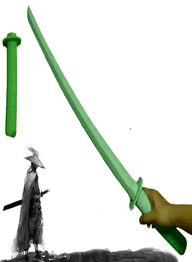 AGAS 3D Fidget Samurai Sword Toy Sensory 3D Printed Gravity Retractable Samurai Sword Model Katana Swords Plastic Toys (Green) - Image 1